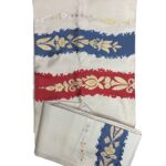 Japanese Obi Blue & Red Stripes