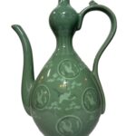 Korean Old Celadon Gourd Shaped Tea Pot
