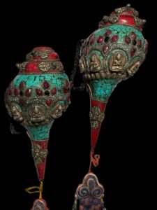 Antique Tibetan Vajrayana Buddhism Buddha & Dorji Shankha - Image 2