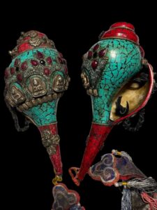 Antique Tibetan Vajrayana Buddhism Buddha & Dorji Shankha - Image 5