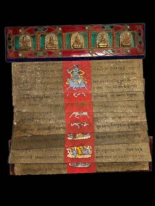 Nepalese Inlaid Five Dhyani Buddha Mantra Prayer Book