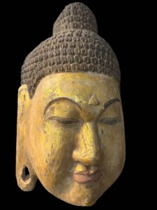 Vintage Dharma Buddha Mask - Gold - Image 2