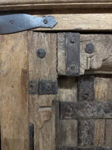 Old Rustic Cabinet with Iron Lattice India - Image 4