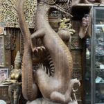 Huge Suar Wood Dragon Stand