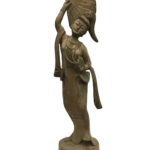 Burmese Teak Woman with Fan