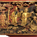 Antique Chinese Cinnabar Peaceful World