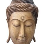 31" Large Hand Carved Buddha Topeng Mask