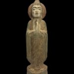 Vintage Dharma Buddha Standing Atop Lotus Base