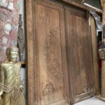 6.9' Fully Carved Thai Teak Door With Frame