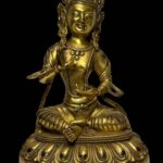 Gilt Bronze Green Tara Ming Dynasty Yongle Mark and Period