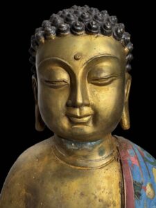 Sino-Tibet Standing Buddha Cloisonne - Image 2