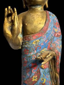 Sino-Tibet Standing Buddha Cloisonne - Image 3