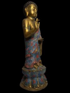Sino-Tibet Standing Buddha Cloisonne - Image 5