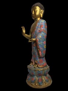 Sino-Tibet Standing Buddha Cloisonne - Image 6