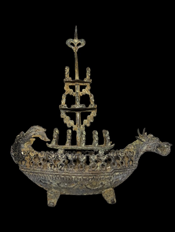 Old Bronze Dragon Boat Perahu Naga Java