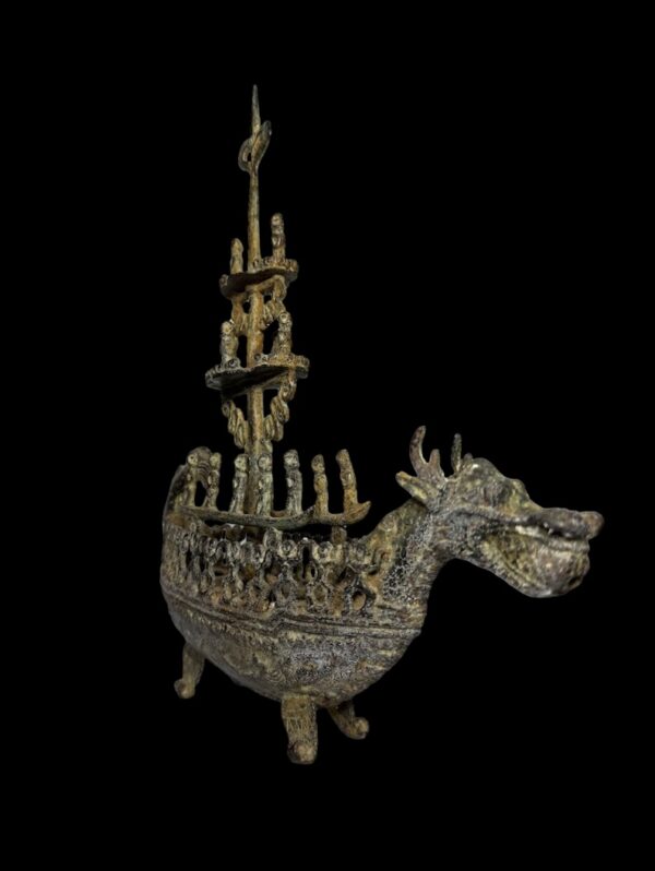 Old Bronze Dragon Boat Perahu Naga Java - Image 2