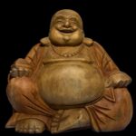 Hand Carved Suar Two Tone Hotei Joyful