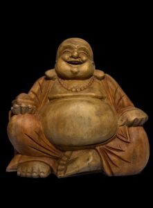 Hand Carved Suar Two Tone Hotei Joyful