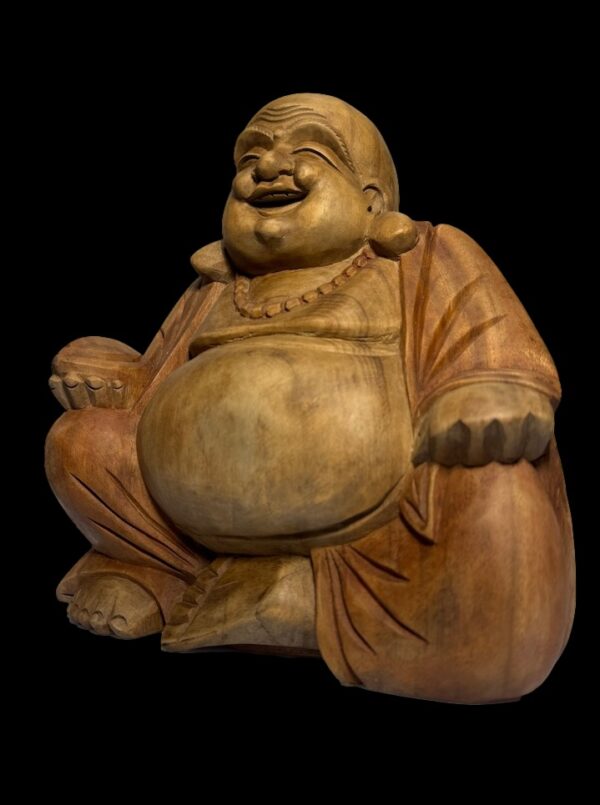 Hand Carved Suar Two Tone Hotei Joyful - Image 3