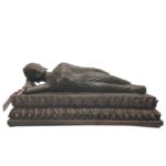 Thai Reclining Buddha Dark Wood