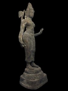Relic Brass Dewi Sri Stands Atop Lotus Base - Image 2