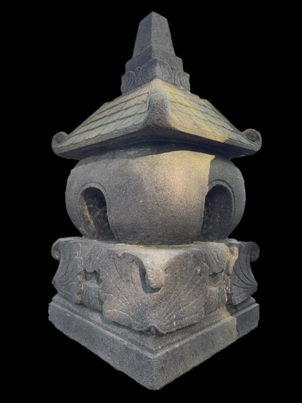 32" Old Javanese Temple Lava Stone Lantern - Image 1