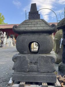 32" Old Javanese Temple Lava Stone Lantern - Image 3