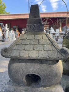 32" Old Javanese Temple Lava Stone Lantern - Image 4