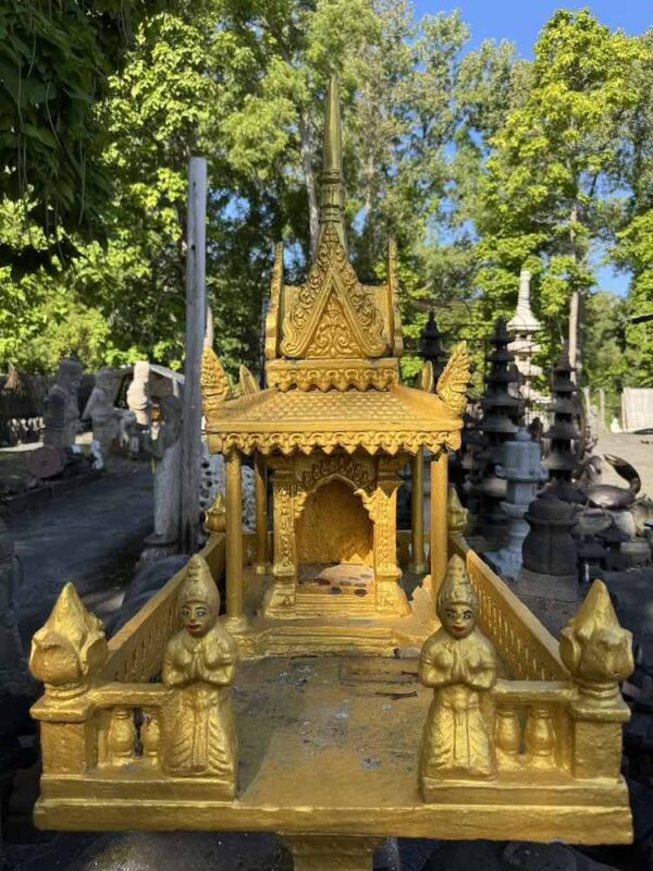 Vintage Gold Painted Spirit House San Phra Phum - Image 3