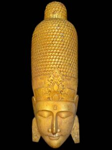 Hand Carved Large Buddha Face Mask 1970's