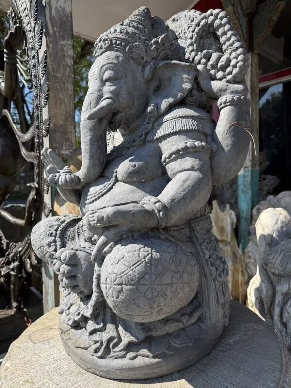 32" Balinese Cement Ohm Ganesha Ornate - Image 4