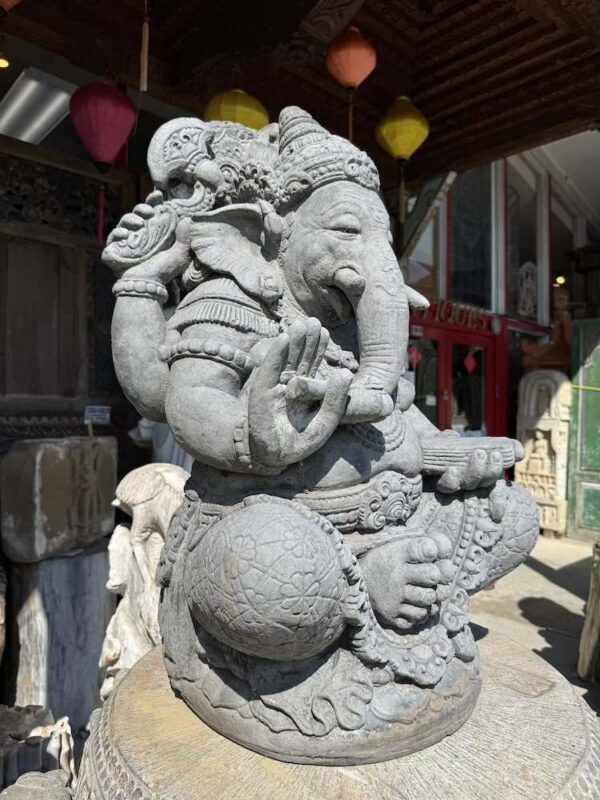 32" Balinese Cement Ohm Ganesha Ornate - Image 3