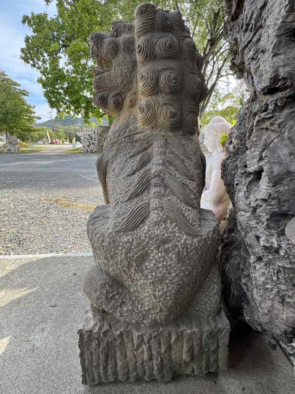 Gray Marble Foo Dog Pi Yao (Pixiu) Pair - Image 5