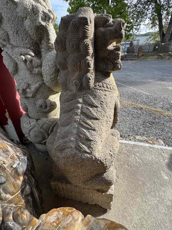Gray Marble Foo Dog Pi Yao (Pixiu) Pair - Image 4