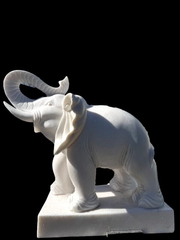 Marble Elephant On Base Vietnam - Image 1