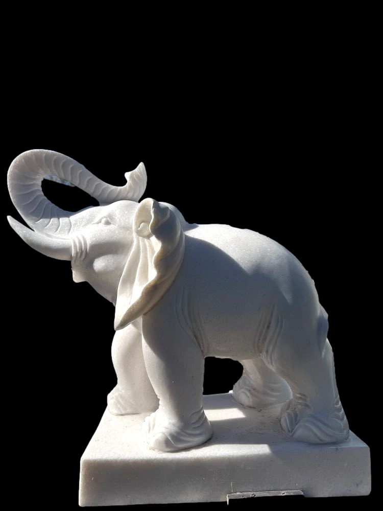 Marble Elephant On Base Vietnam