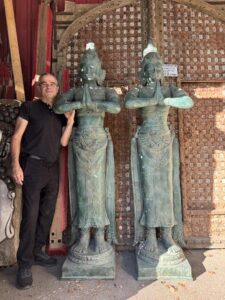 Huge Lost Wax Cast Brass Rama & Sita Sculpture - Image 2
