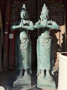 Huge Lost Wax Cast Brass Rama & Sita Sculpture