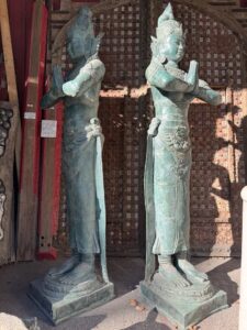 Huge Lost Wax Cast Brass Rama & Sita Sculpture - Image 3