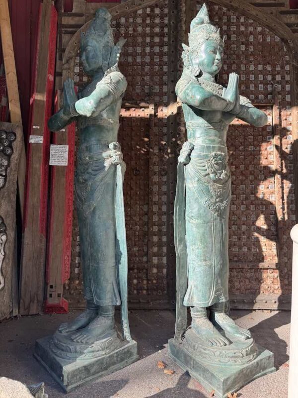 Huge Lost Wax Cast Brass Rama & Sita Sculpture - Image 3