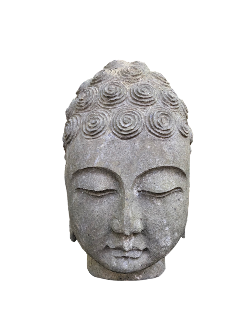 Grey Marble Buddha Head | Buddha Statues, Garden Statue, Asian Art Imports