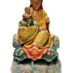 Old Guan Yin Bodhisattva Holding Child Statue