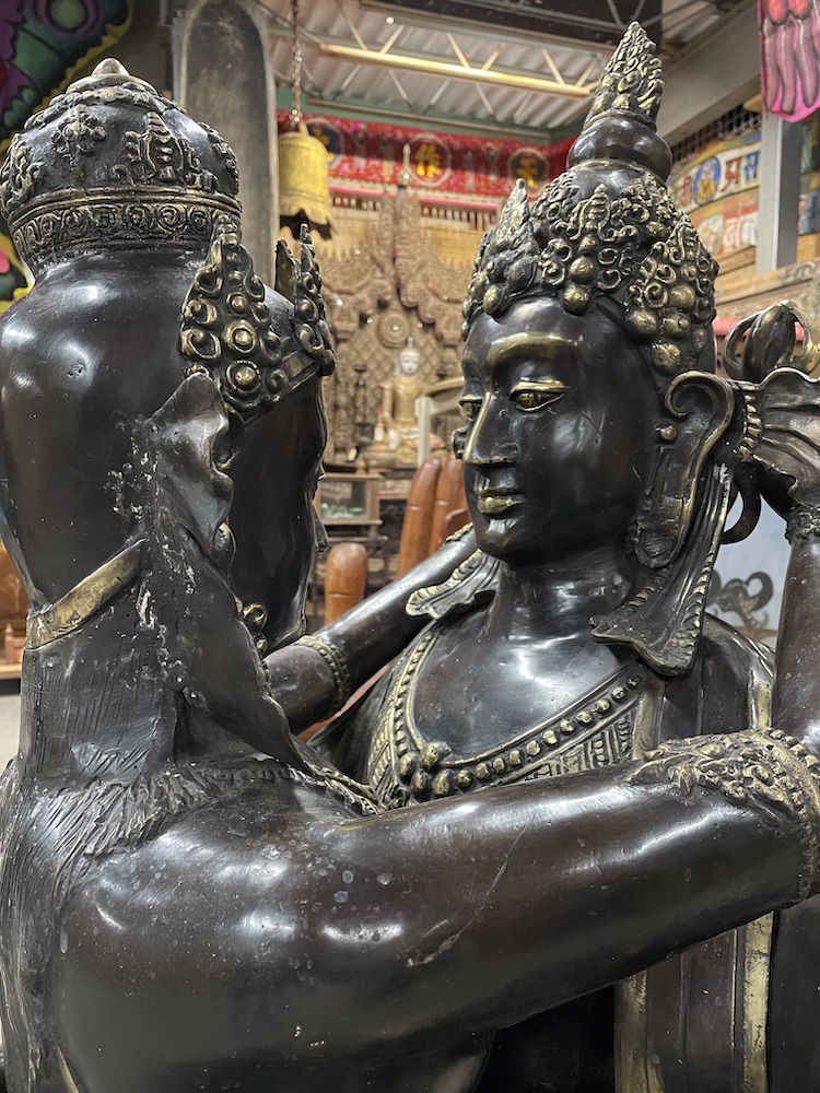 Brass Dancing Ardhanarishvara (Shiva Shakthi), Hindu Brass Statues