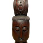Vintage Wood Guan Yin Head