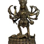 Brass Ten Arms Kali Atop Shiva India