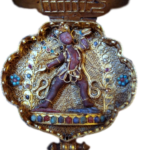 Lapis Goddess Ruby Gau - Gilded Silver