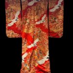 Vintage Japanese Uchikake Chrysanthemum Wedding Kimono