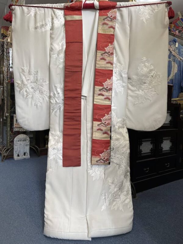 Vintage White Phoenix Wedding Kimono | White Phoenix Wedding Kimono