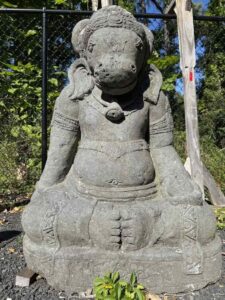 Antique Lava Stone Nandi On Base - Image 2
