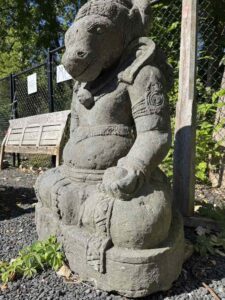 Antique Lava Stone Nandi On Base - Image 4